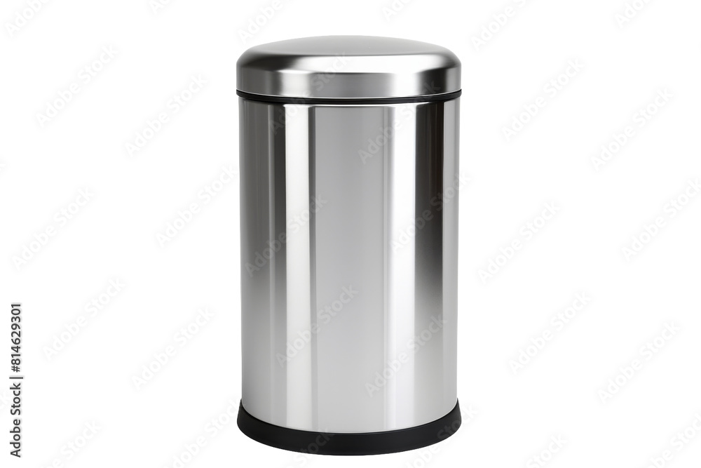 The Silver Sentinel: A Modern Ode to Cleanliness. On a White or Clear Surface PNG Transparent Background.
