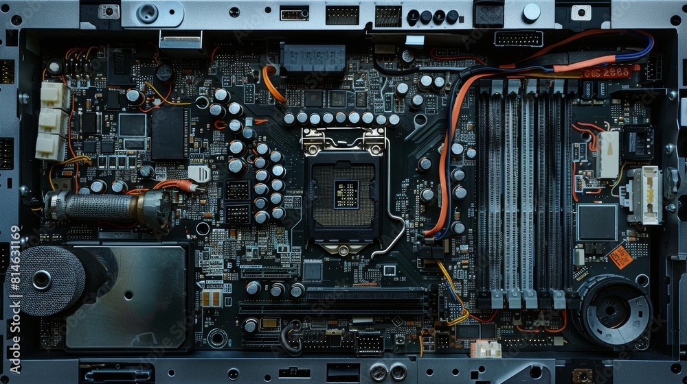 Detailed view of a disassembled 24-inch monitor showcasing its internal components and circuitry