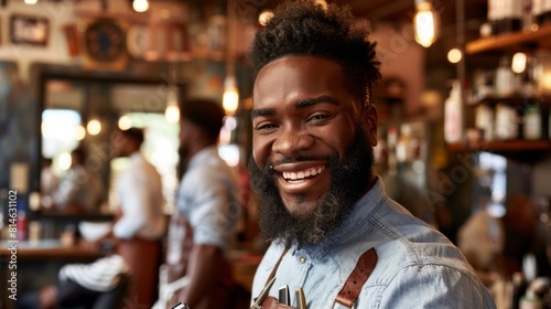 Smiling Barista in Coffee Shop