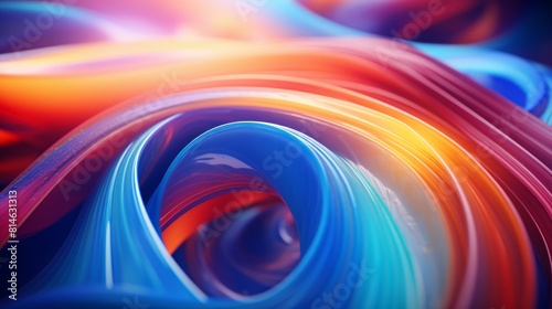 Generative AI Whirls and twirls of vibrant colors emanating energy in an abstract backdrop.
