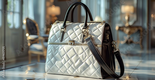 Stylish women's accessories. Beautiful set of women's handbag. Luxury women bag. Generative AI.