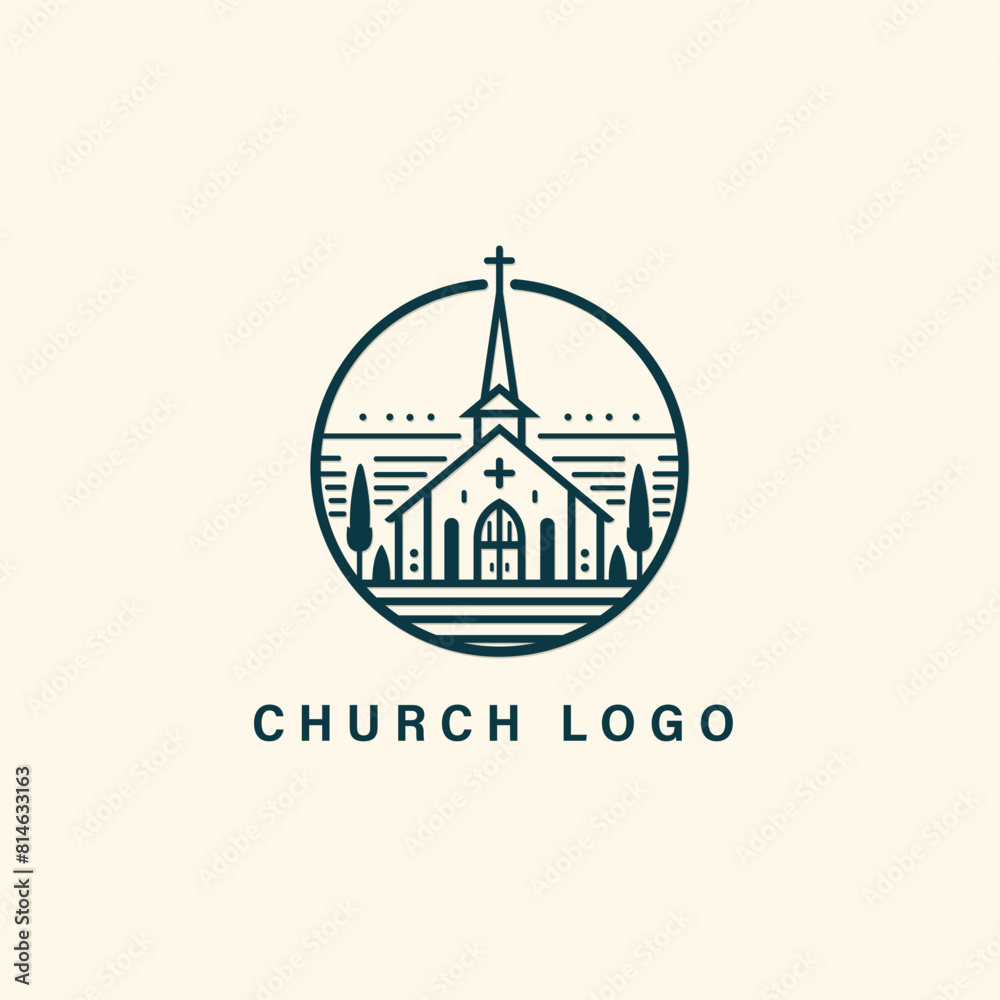 A simple logo design featuring a cross placed within a circle on a white background A simple logo design featuring a cross placed within a circle on a white background