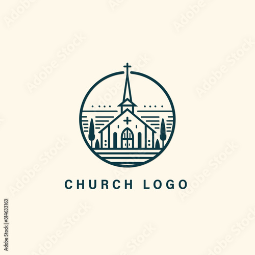A simple logo design featuring a cross placed within a circle on a white background