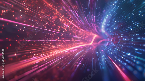 Abstract futuristic background with colorful rays and glowing lines