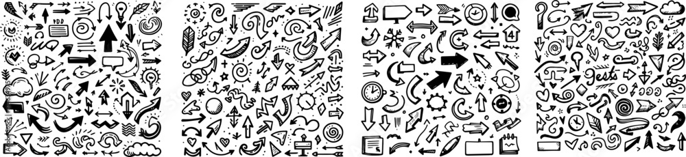 Set of arrows vector illustration. Black arrow icon set. Arrow vector icon. Arrow doodles vector Set of arrows vector illustration. Black arrow icon set. Arrow vector icon. Arrow doodles vector
