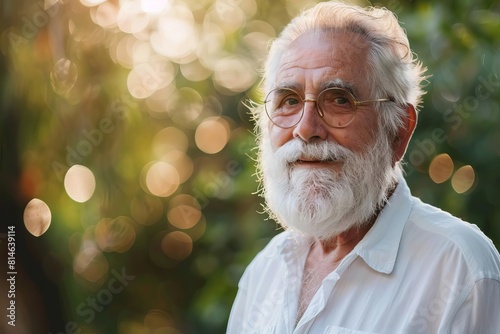 joyful senior man embracing retirement lifestyle with contentment lifestyle portrait