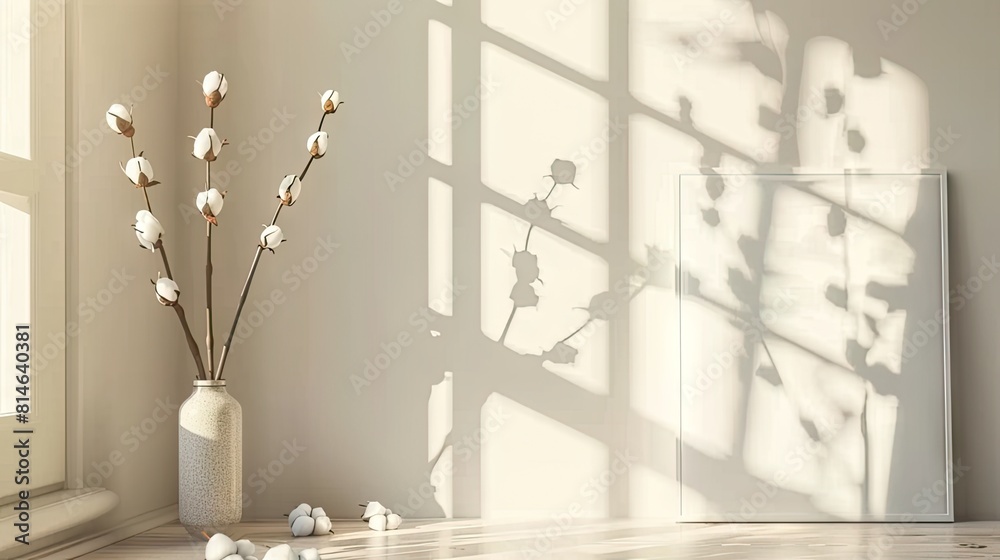 A Tranquil Haven: Vase of Fresh Flowers by Sunlit Window