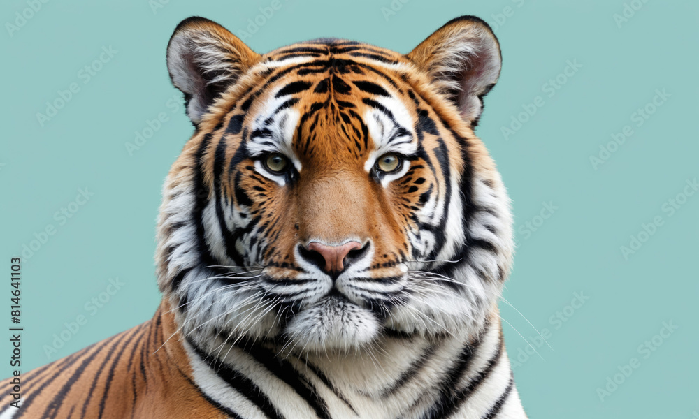 Obraz premium Fantasy Illustration of a wild animal tiger. Digital art style wallpaper background.