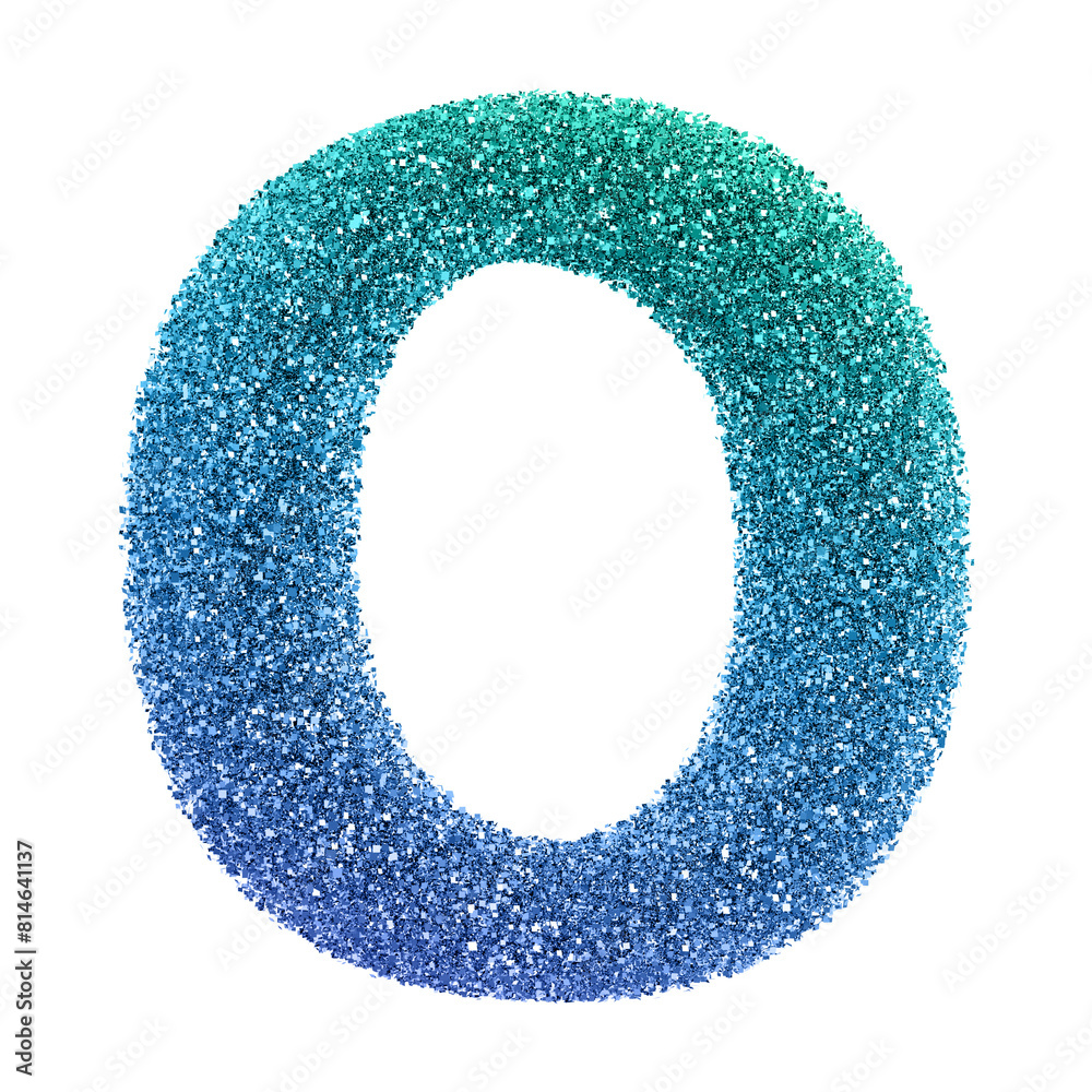 Silver 3D Font Letter O uppercase