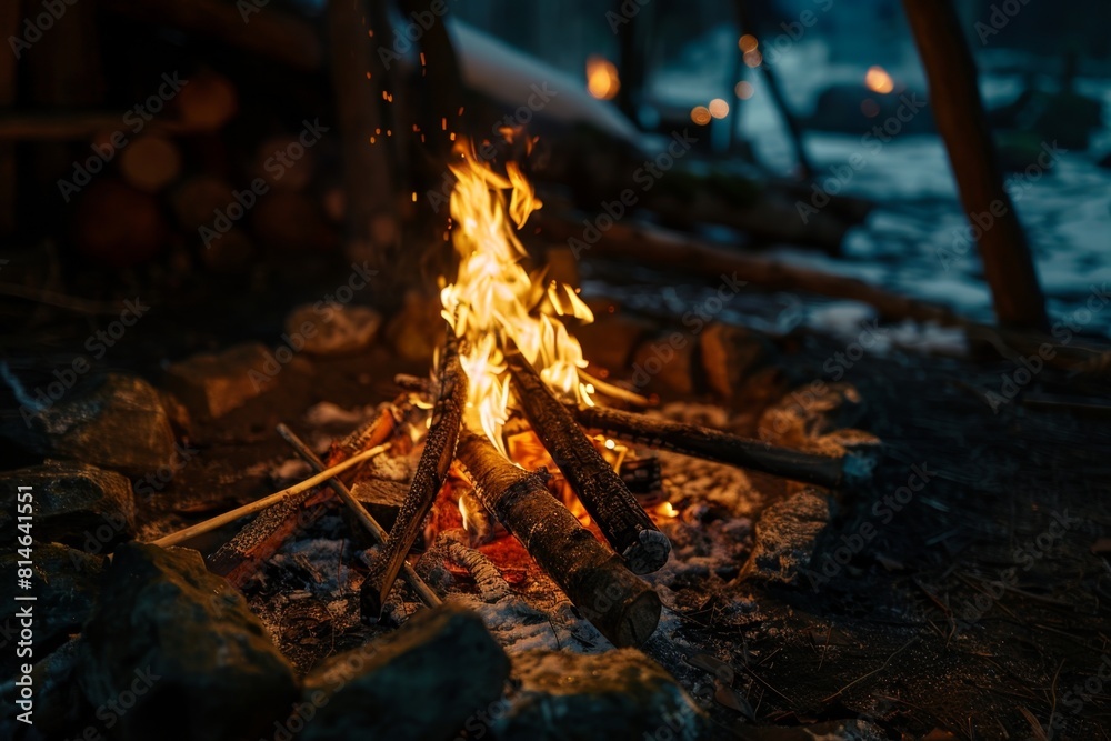 Fire that is burning in the middle of the woods Fire that is burning in the middle of the woods