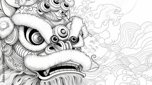 China new year background with lion dance