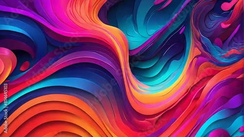 spectacular abstract colorful wave art illustration