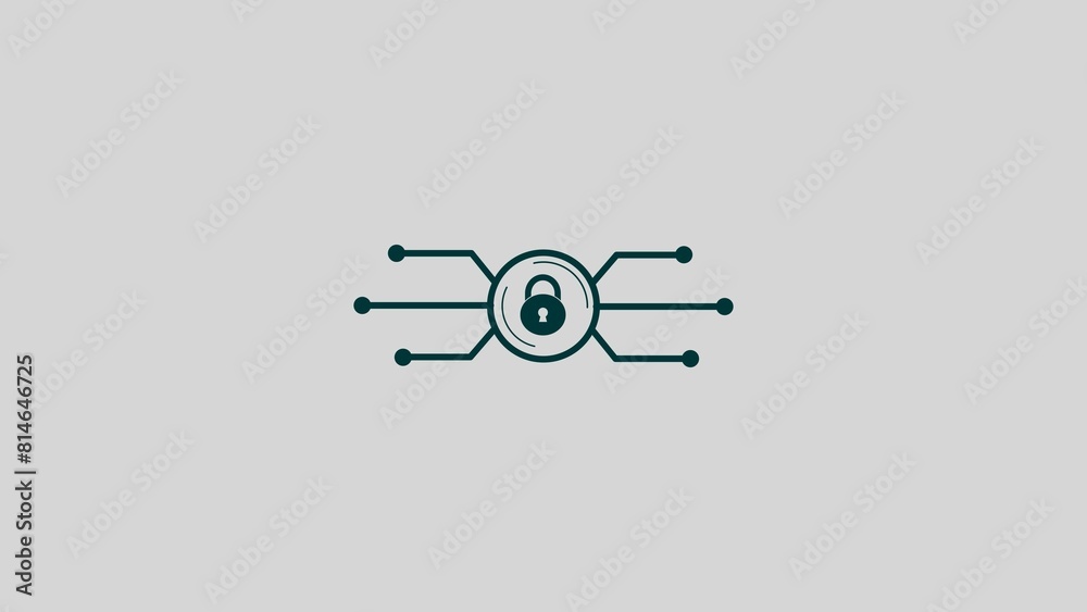 digital lock icon or logo isolated sign symbol illustration