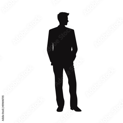 Businessman Silhouette Standing Sideways © Minimal Blue