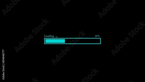 Loading bar icon illustration on black background