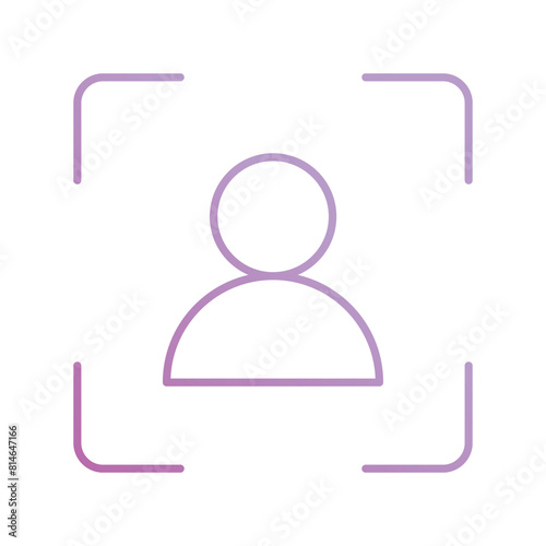 face detection icon with white background vector stock illustration