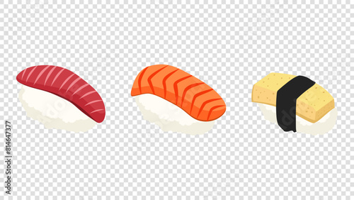 Sushi isolated on a transparent background , illustration Vector EPS 10