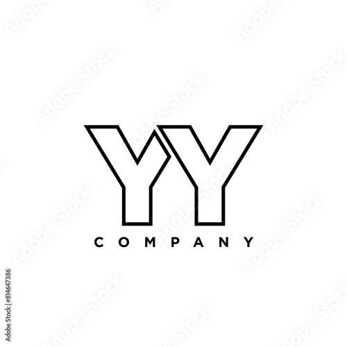 Letter Y and Y, YY logo design template. Minimal monogram initial based logotype. (ID: 814647386)