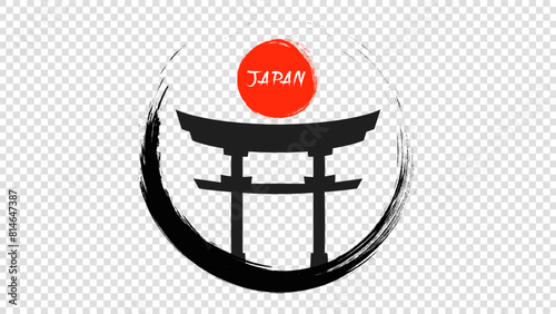 Japan logo design ,symbol of Japan isolated on a transparent background , illustration Vector EPS 10