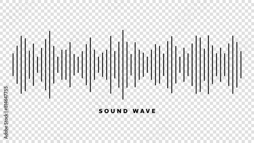 Sound waves on white background , Flat Modern design,isolated on a transparent background , illustration Vector EPS 10 photo