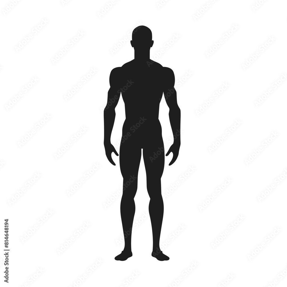 Muscular Man Silhouette Full Body