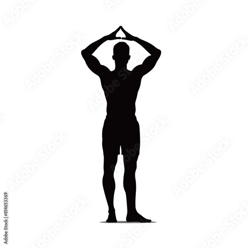 Man in Yoga Pose Silhouette