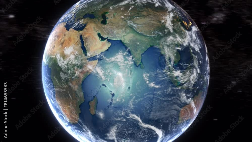 Realistic Earth From Space Zoom In Clouds Ghana