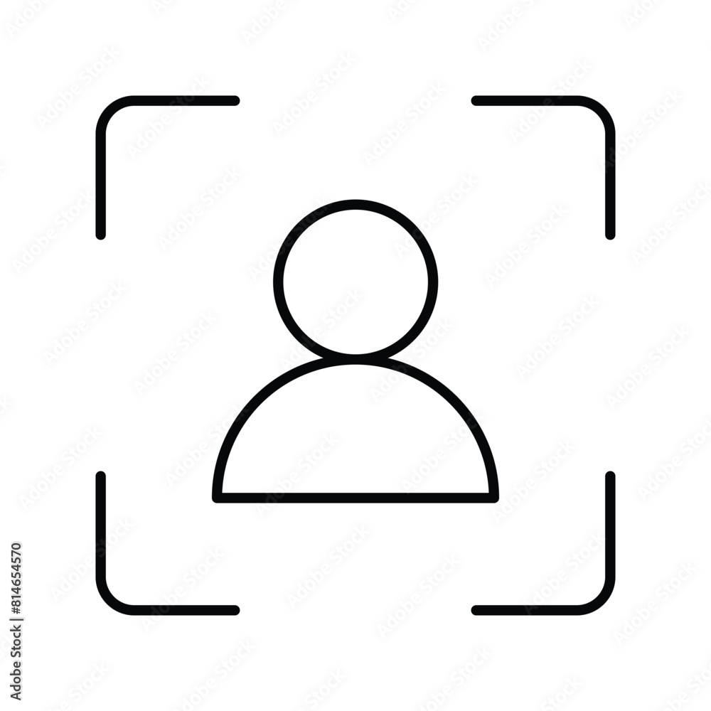 face detection icon with white background vector stock illustration face detection icon with white background vector stock illustration