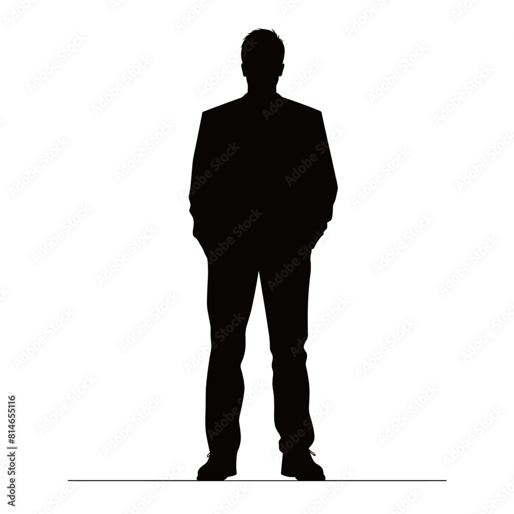 Obraz premium Mysterious Man Standing Alone Silhouette