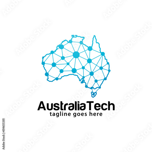Australia tech logo design template