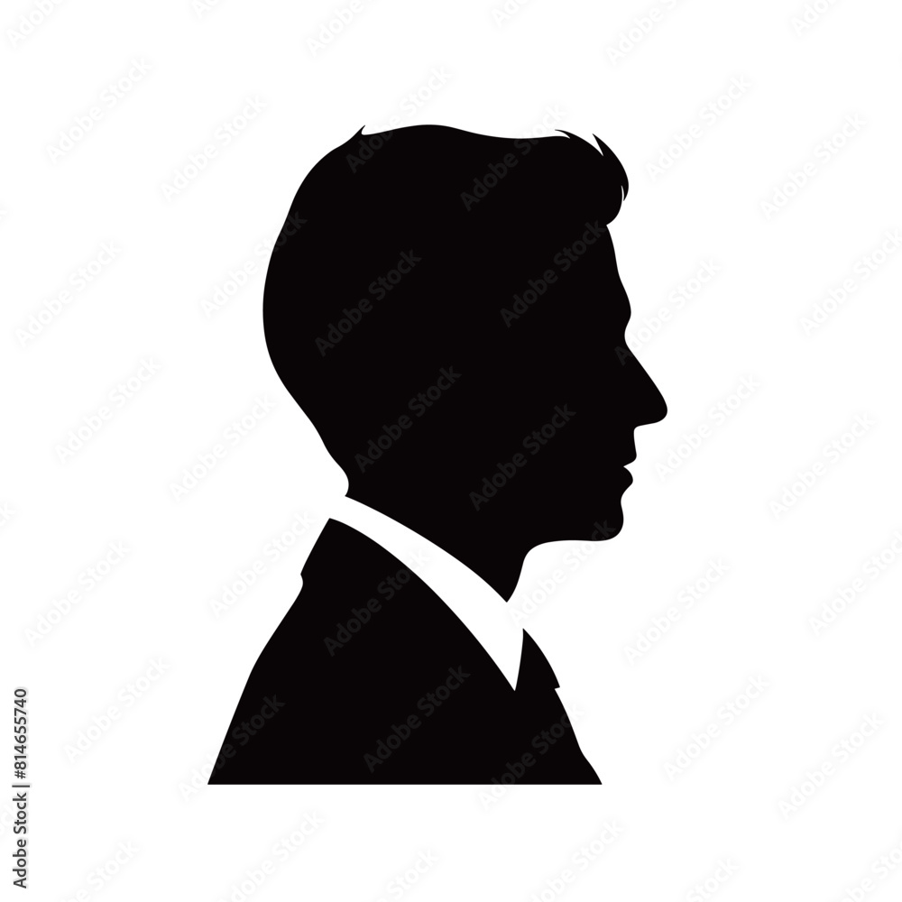 Classic Businessman Side Profile Silhouette