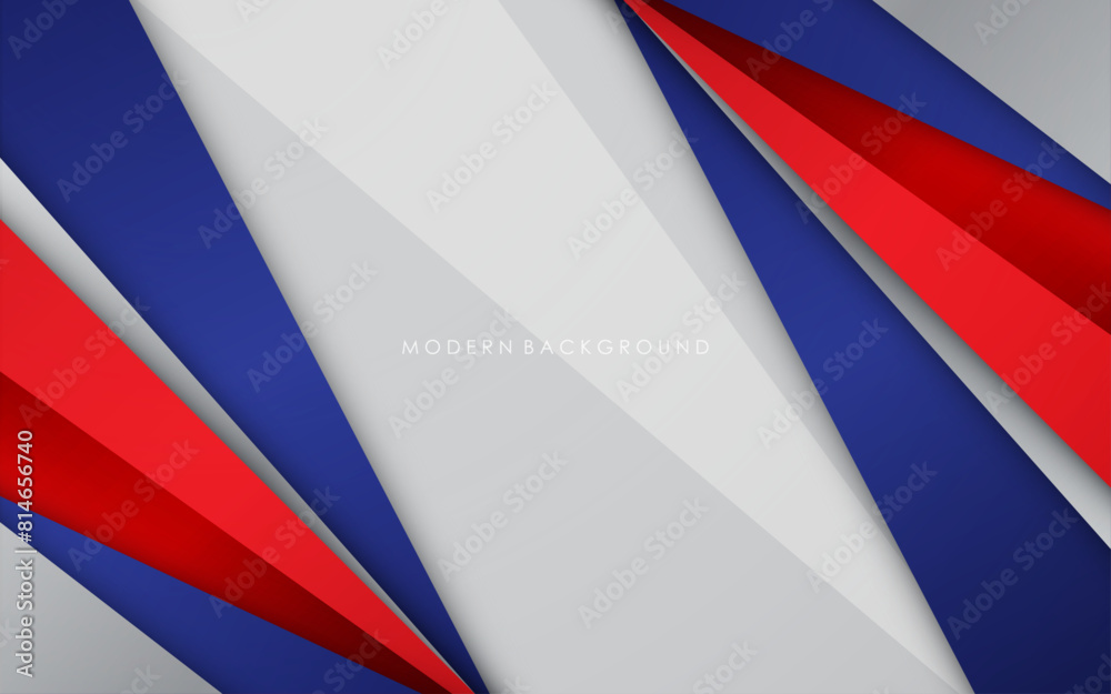 Modern background blue with white and red color Modern background blue with white and red color