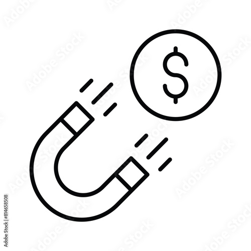 Physics magnet icon in trendy style, scalable vector of attraction