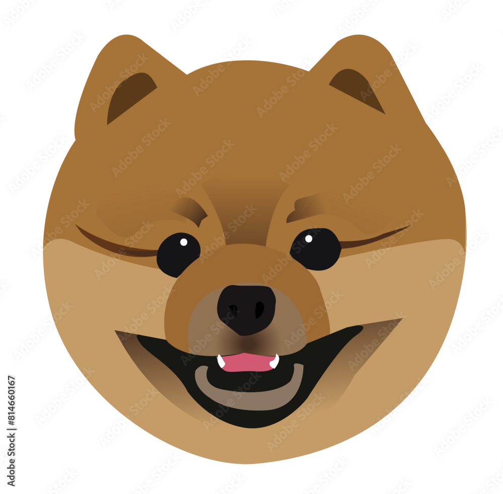 Vector portrait of cute pomeranian dog isolated on white background Vector portrait of cute pomeranian dog isolated on white background