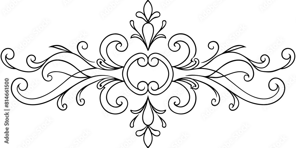 Ornamental Design Baroque Element vector illustration. Black ornament baroque style element design Ornamental Design Baroque Element vector illustration. Black ornament baroque style element design