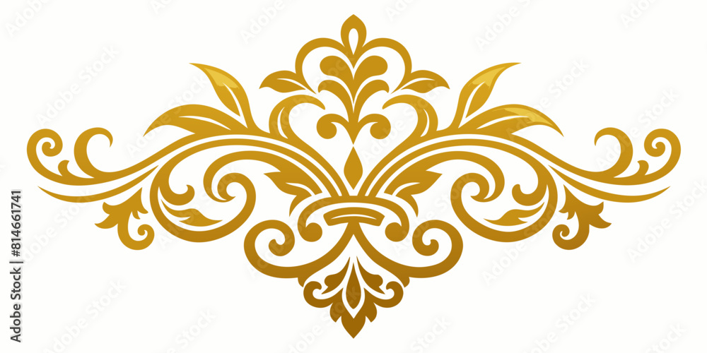 Ornamental Design Baroque Element vector illustration. Gold ornament baroque style element design 
