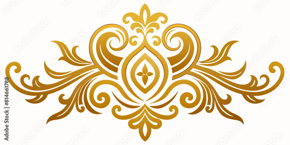 Ornamental Design Baroque Element vector illustration. Gold ornament baroque style element design
Ornamental Design Baroque Element vector illustration. Gold ornament baroque style element design