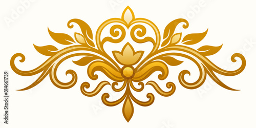 Ornamental Design Baroque Element vector illustration. Gold ornament baroque style element design 
