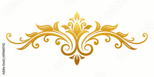 Ornamental Design Baroque Element vector illustration. Gold ornament baroque style element design 
