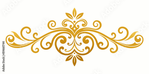 Ornamental Design Baroque Element vector illustration. Gold ornament baroque style element design 
