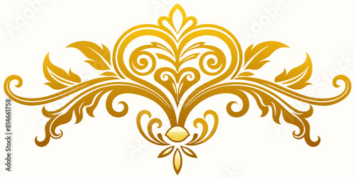 Ornamental Design Baroque Element vector illustration. Gold ornament baroque style element design 
