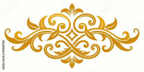 Ornamental Design Baroque Element vector illustration. Gold ornament baroque style element design