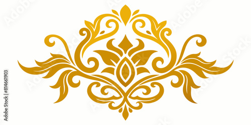 Ornamental Design Baroque Element vector illustration. Gold ornament baroque style element design 
