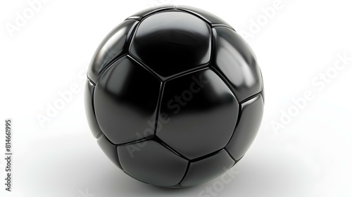 Isolated black Soccer Ball on a white Background with Copy Space