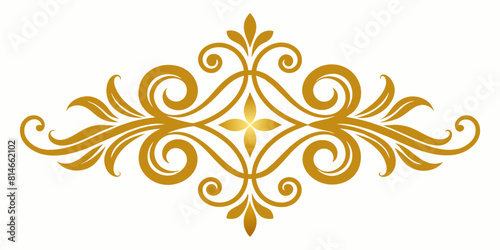 Ornamental Design Baroque Element vector illustration. Gold ornament baroque style element design 
