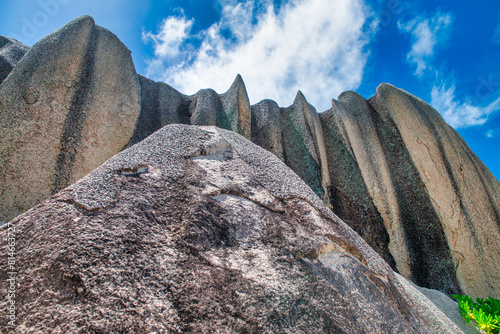 Amazing landscape of La Digue Island in the Seychelles Archipelago photo