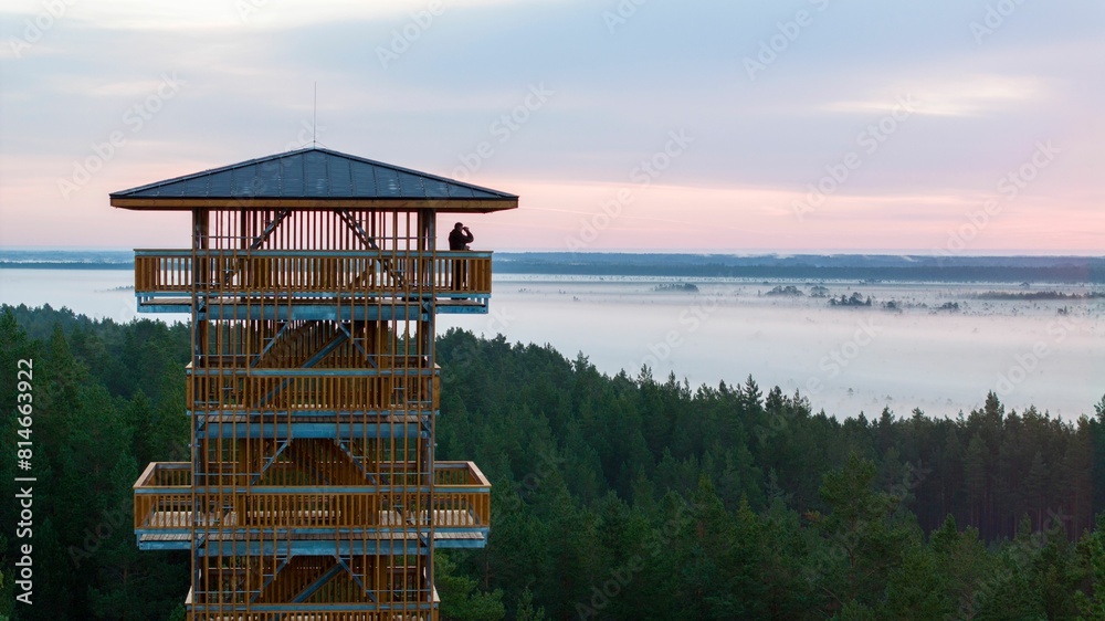Sunrise on the watchtower in Rannamesta, Luitemaa Sunrise on the watchtower in Rannamesta, Luitemaa