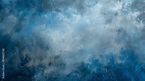 Abstract blue and gray painting.