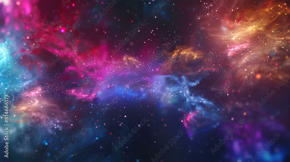 The image is a depiction of outer space, showing a colorful nebula with stars. The image is a depiction of outer space, showing a colorful nebula with stars.