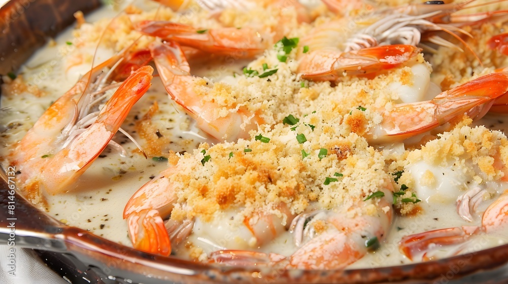Vatapá, a creamy seafood dish made with shrimp, coconut milk, and bread crumbs Vatapá, a creamy seafood dish made with shrimp, coconut milk, and bread crumbs